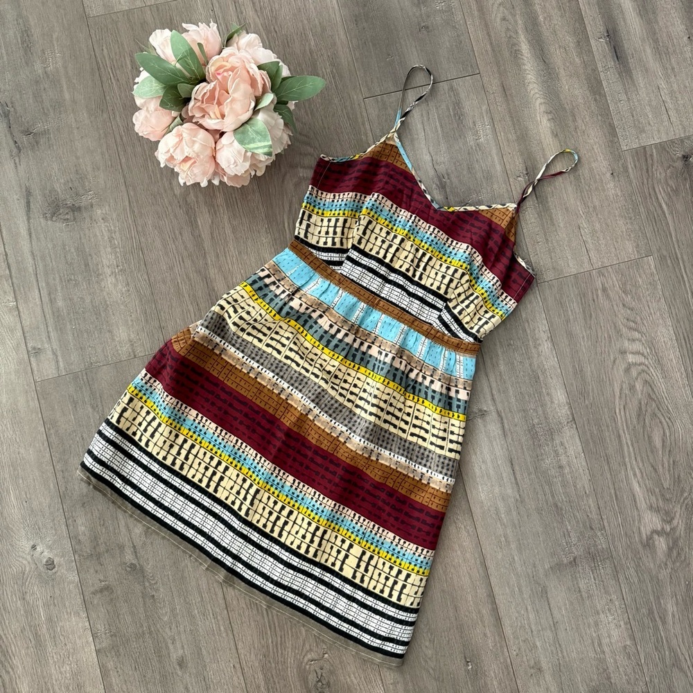 Anthropologie Broadway & Broome Silk Printed Slip Style Dress
